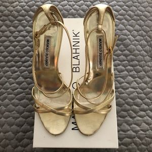Manolo Blahnik Gold Sandal